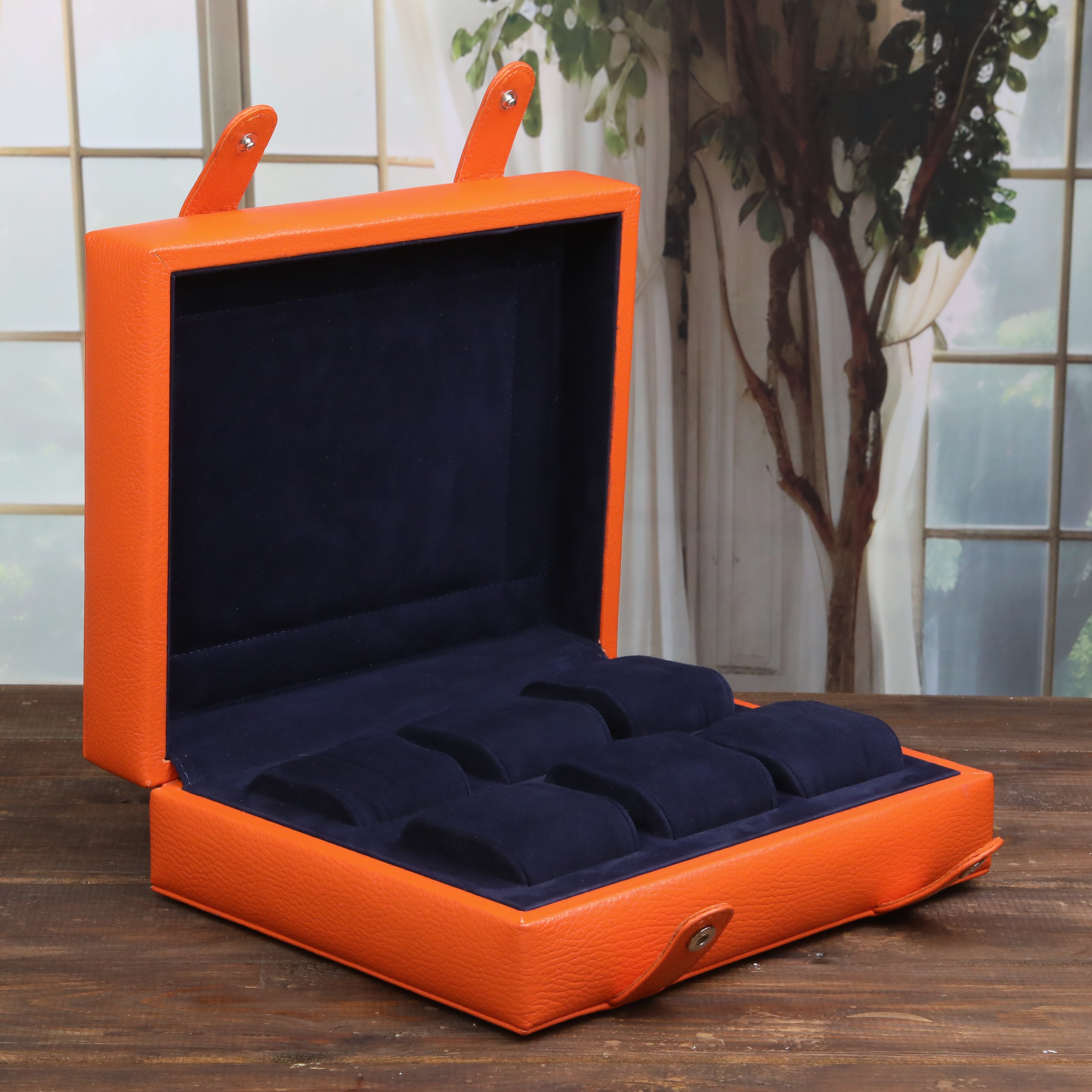 Leather Watch Box for 6 / Orange