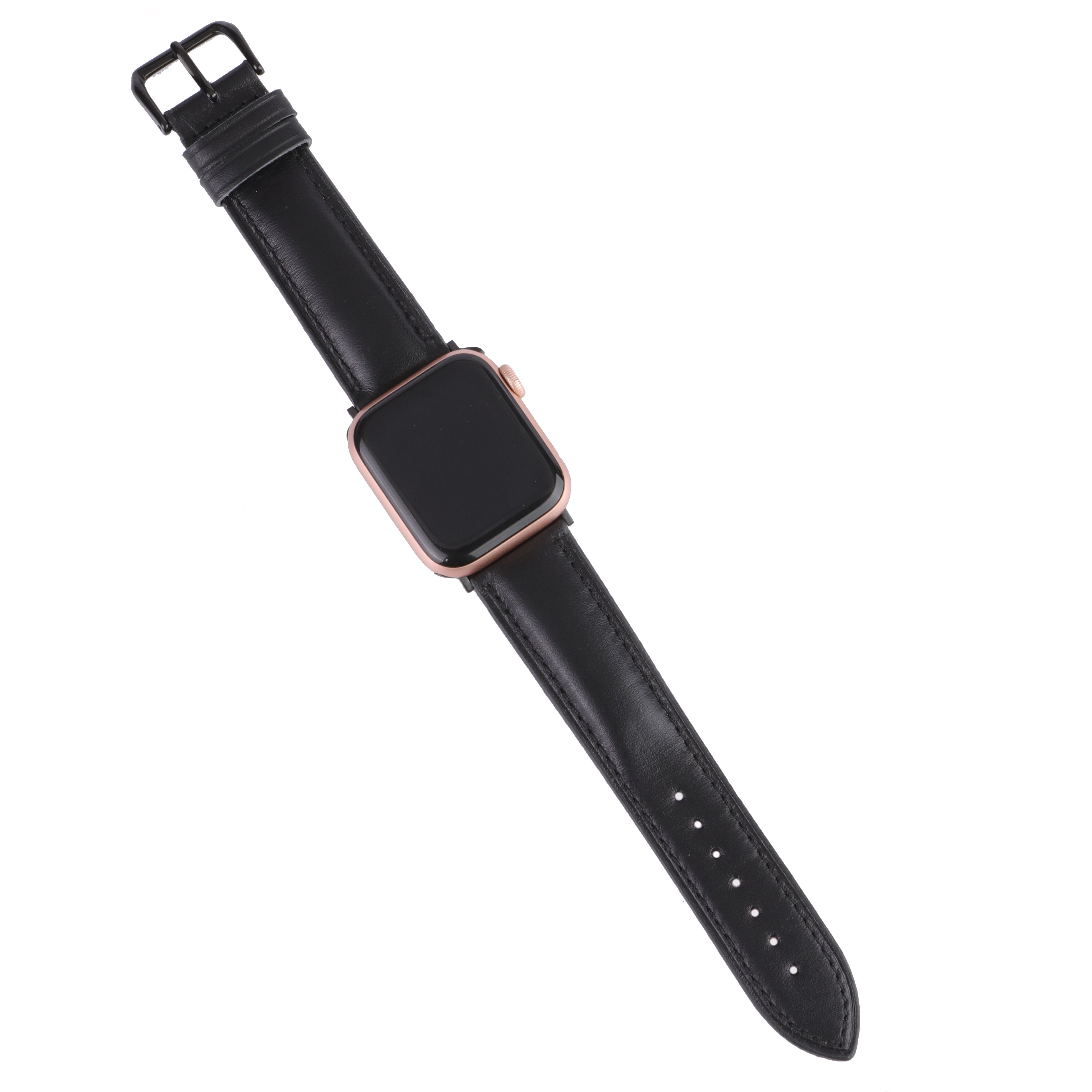 Apple Watch Compatible Leather Strap -  Black