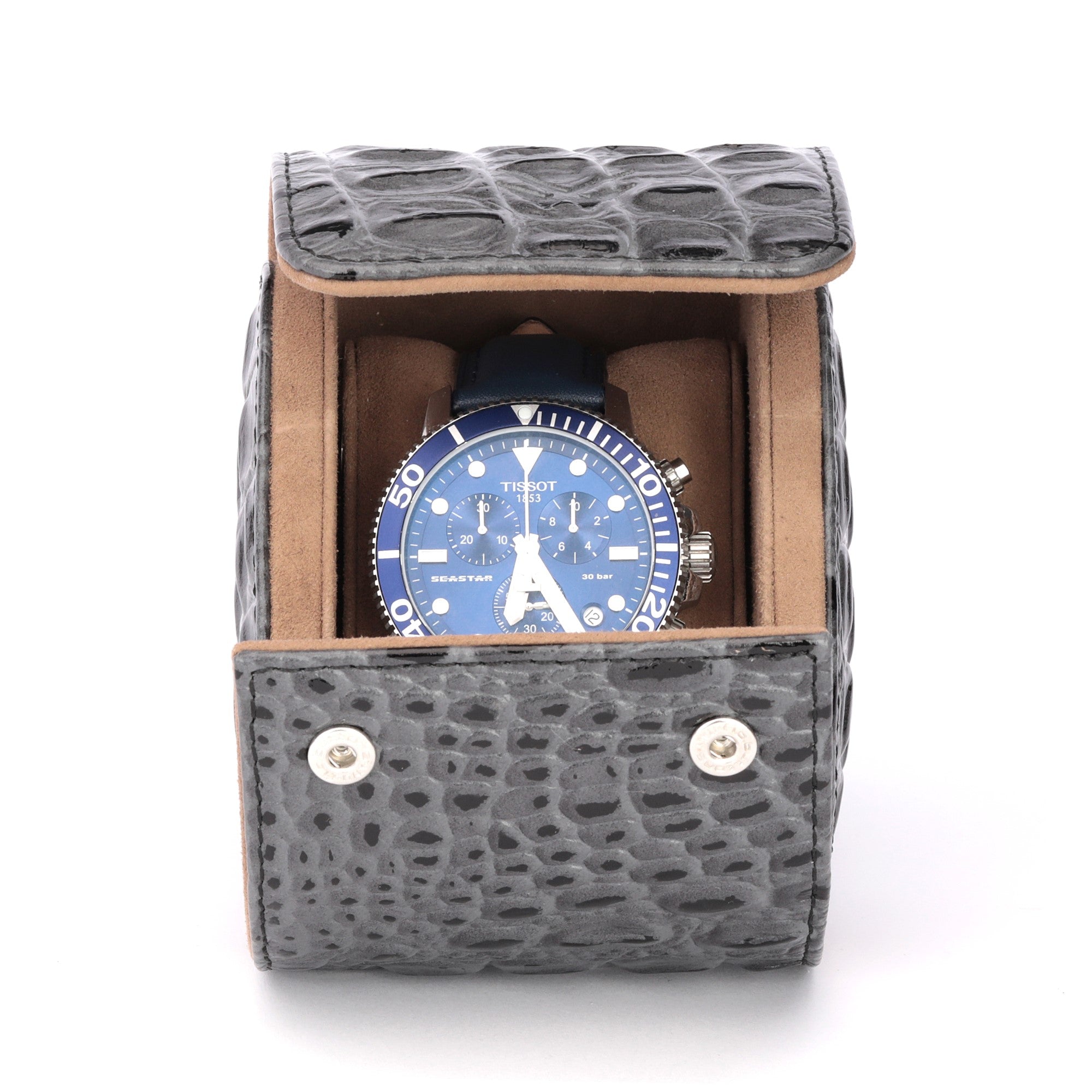 Toro Leather Watch Roll for 1 - Antrachite