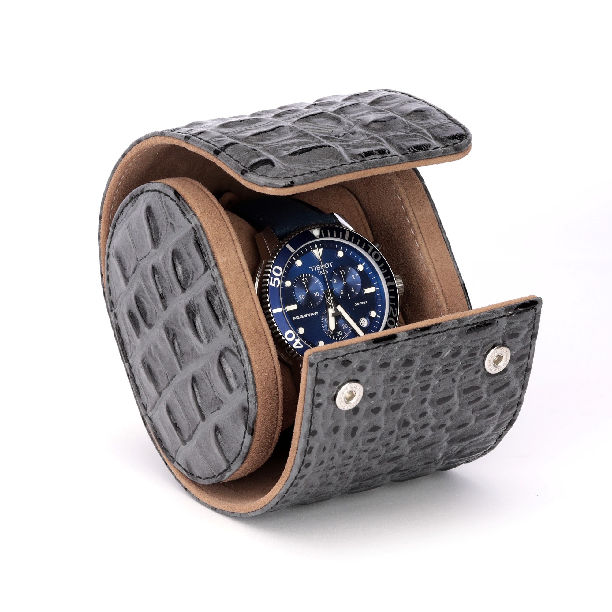 Toro Leather Watch Roll for 1 - Antrachite