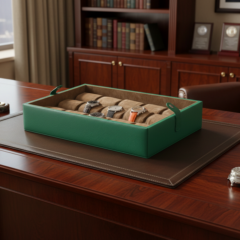 Leather Watch Box for 15  / Green (Mocha)