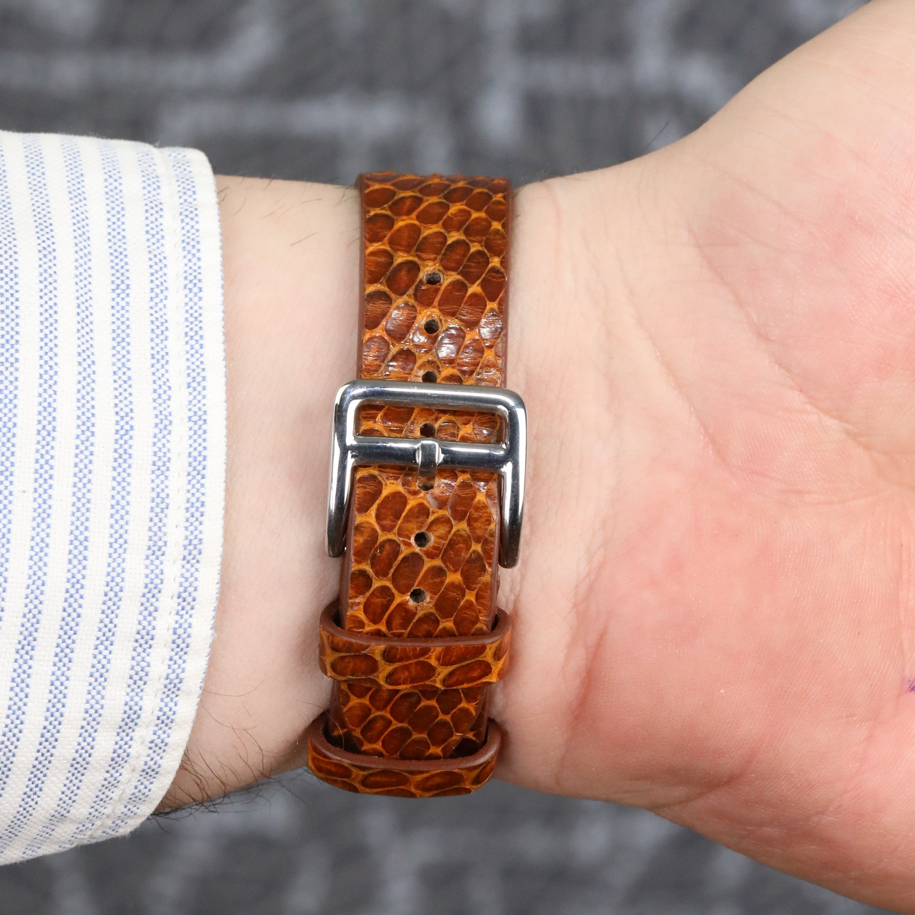Snake Leather Watch Strap