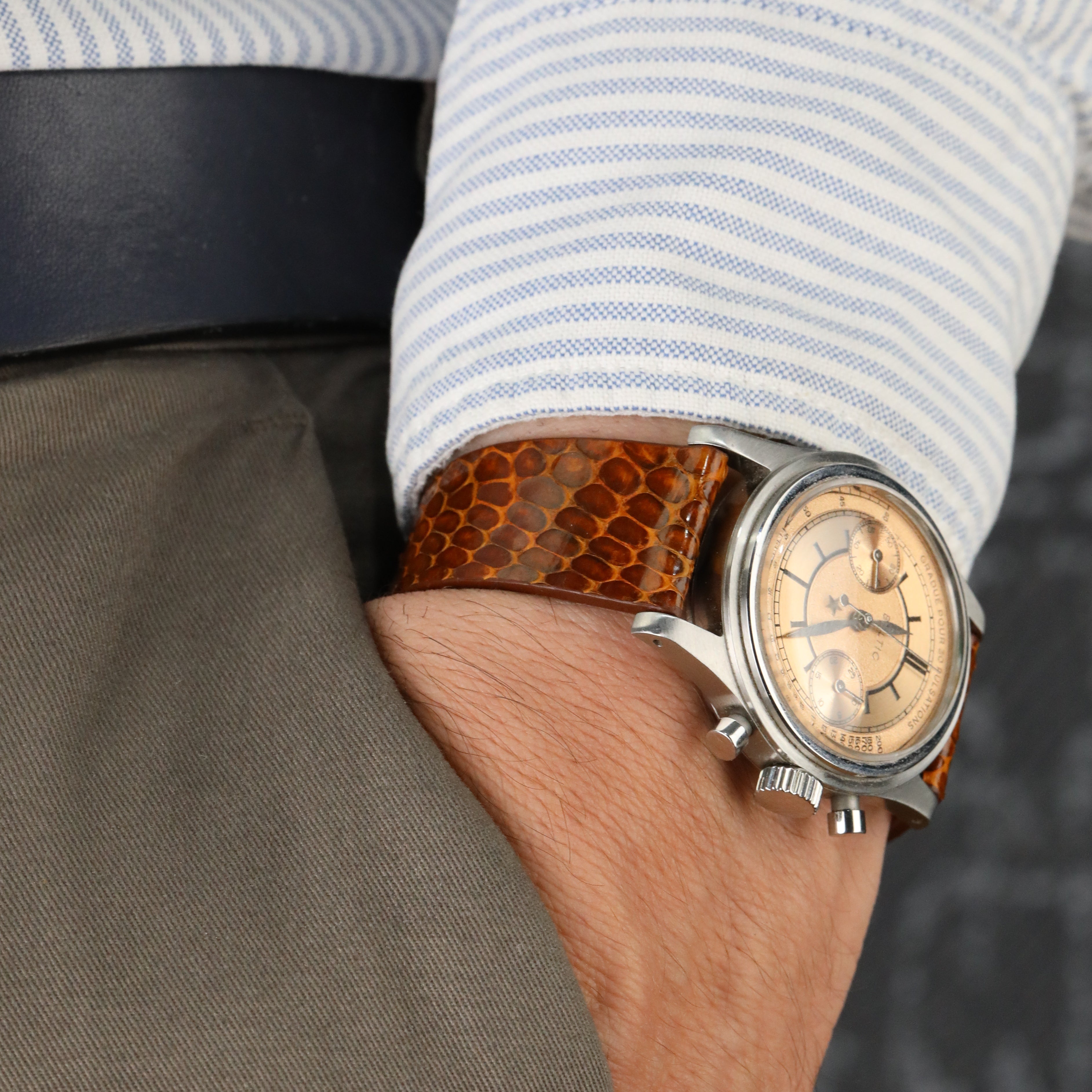 Snake Leather Watch Strap